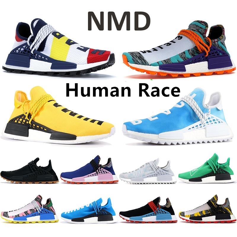 

NMD Pharrell Williams Solar Pack Mother BBC Black Yellow Mens Womens Human Race Running Shoes Pale Nude Nerd Cream Sneakers With Box, Color #16