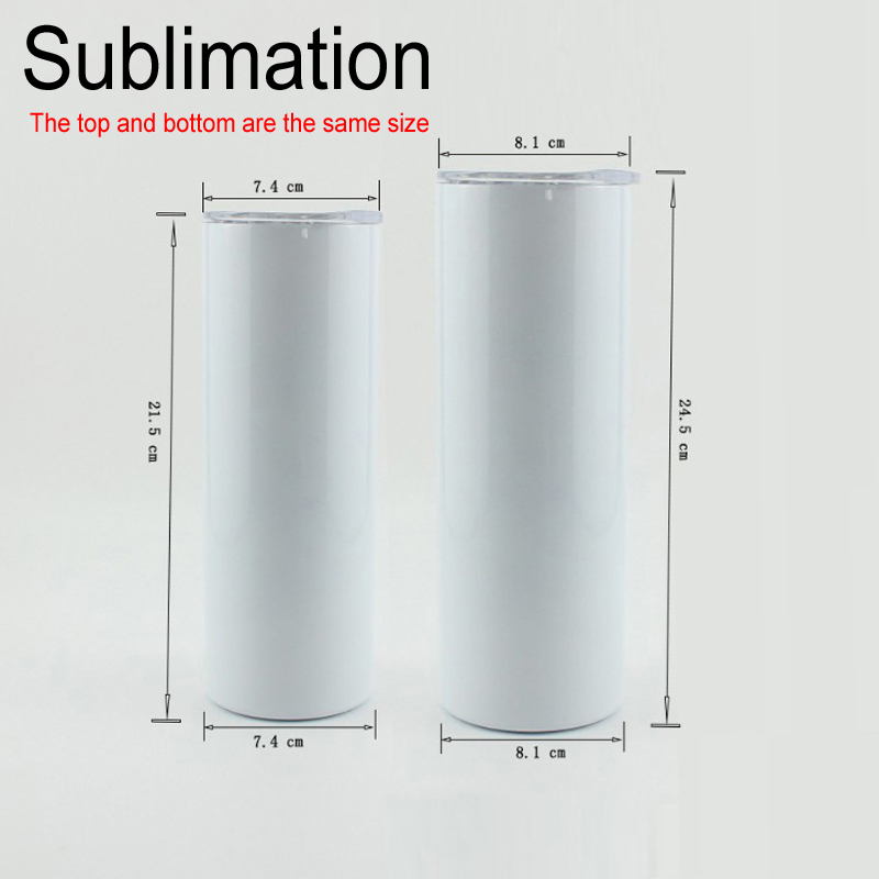 

20oz 30oz White Straight Sublimation Coffee Mug Insulated Blank Heat Transfer Printing Straight Cylinder Water Tumbler