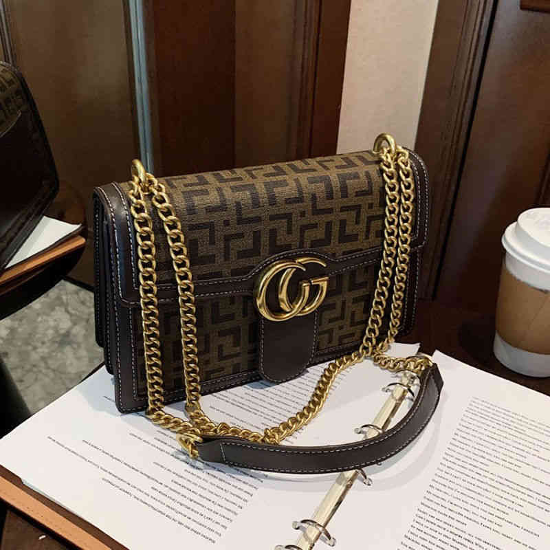 

2022 Factory Outlet New Chain female Korean women's One Shoulder Messenger Bag MAOH, Coffee
