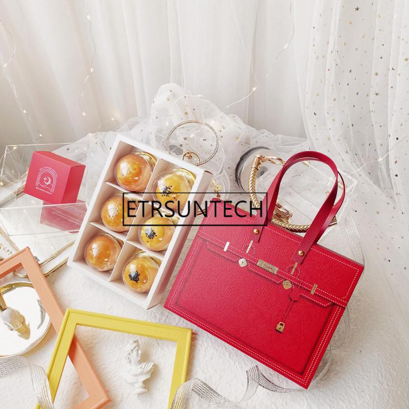 

50pcs Portable Paper Box New Year Gift Supplies Egg Yolk Crisp Moon Cake Packaging Decoration 24x18.5x5.5cm