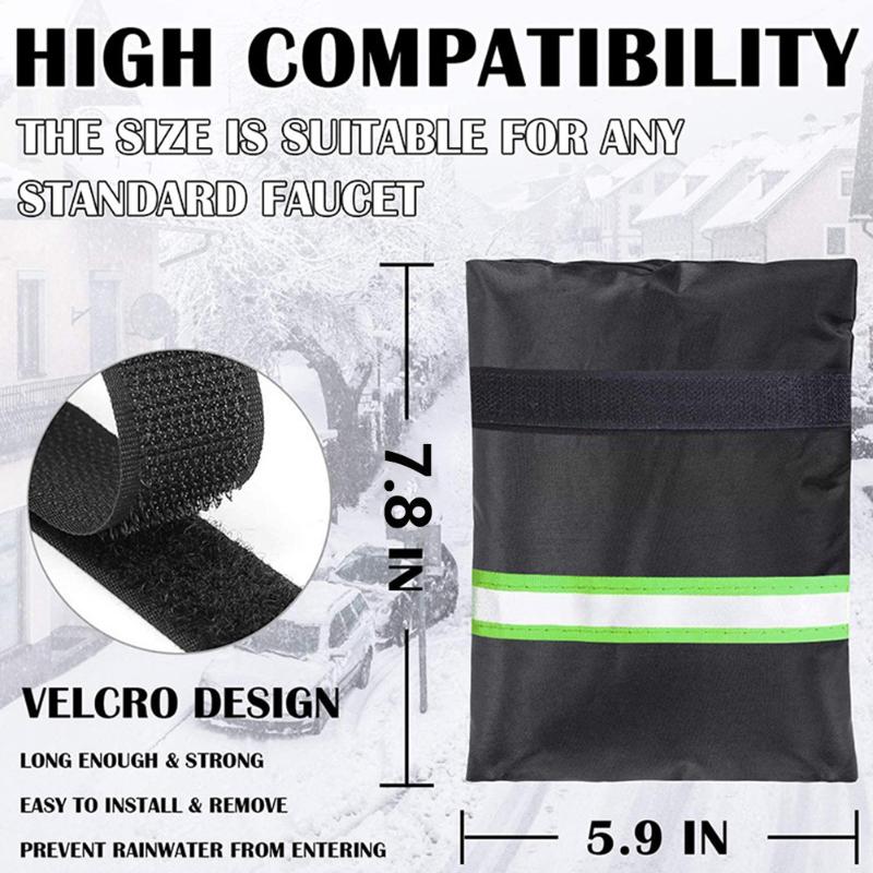 

With Reflective Strips Black For Winter Heat Preservation Oxford Cloth Garden Accessories Outdoor Faucet Covers Protective