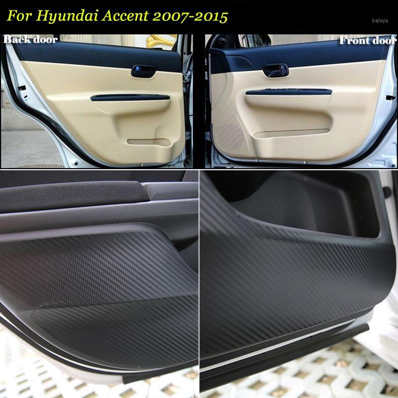 

Brand New 1 Set Interior 3D Carbon Fiber Doors Side Edge Anti-kick Protection Pad Sticker For Accent 07-151