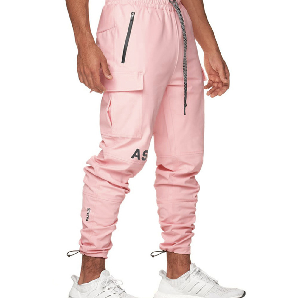 

2020 Men Running Pants GYM Athletic Mens Jogging Pants Training Sport Pants Waterproof Male Fitness Workout Sweatpants Trousers J1218, Pink