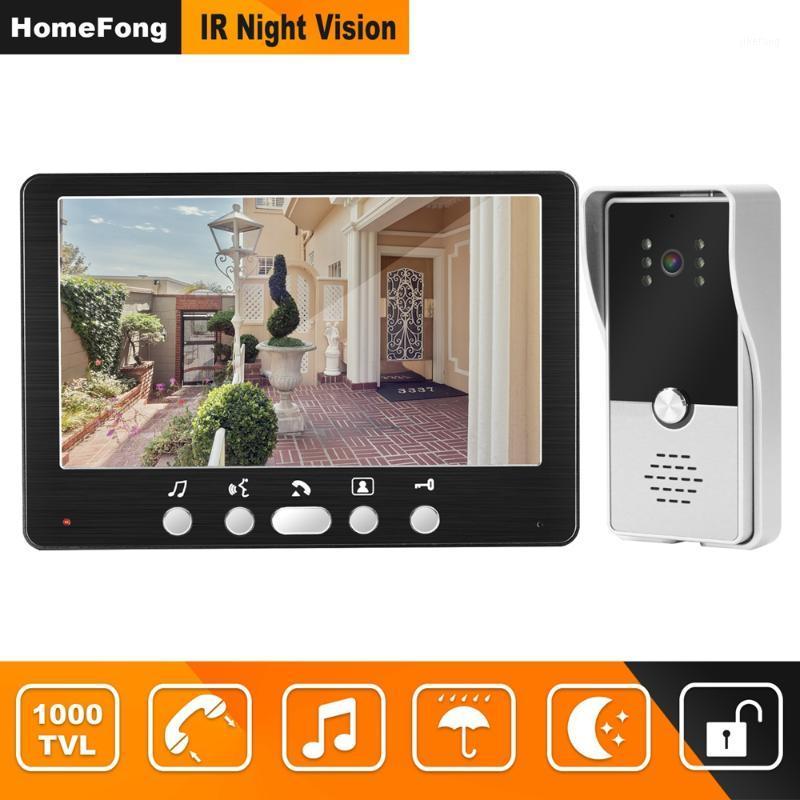 

HomeFong Wired Door Intercom Video Door Phone with 1000TVL Doorbell Camera Support Electronic Lock 7 inch Home Video Intercoms1