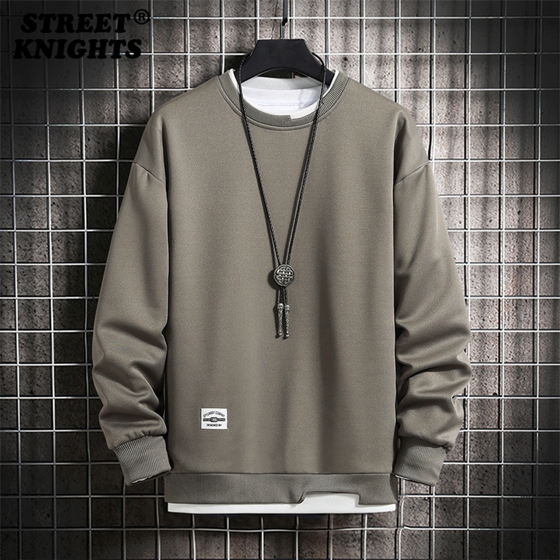 

Spring Autumn Solid Color Casual Mens Hoodies Sweatshirts Men Fashion Harajuku Streetwear Sweatshirt Tops 220315, Army green
