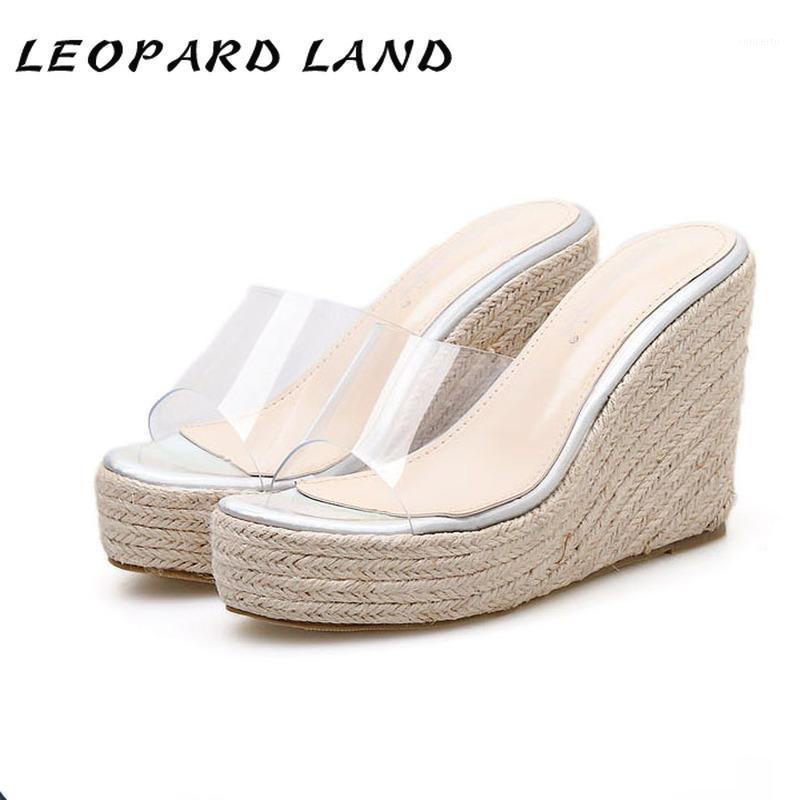 

LEOPARD LAND 2021 Women's Summer New Slope And Hundreds Of Words With Extra-high Heel And Thick Bottom Rope Sandals1, Black
