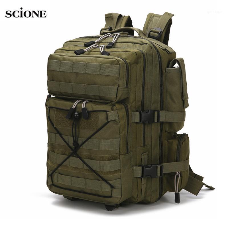 

30L Camping Backpack Bag Men Travel Bags Tactical Army Molle Climbing Hiking Outdoor Camping Backpack Hunting XA245A1, Black