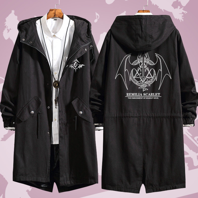 

2021 New Men Anime Touhou Project Hakurei Reimu Long Coat Hoodie Cosplay Trench Women Jacket Sweatshirt Thicken Overcoat Egen