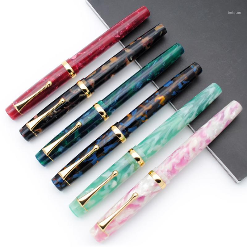 

Jinhao Celluloid Acrylic Resin Fountain with Golden Clip F Nib 0.5mm Ink Pen1, Red