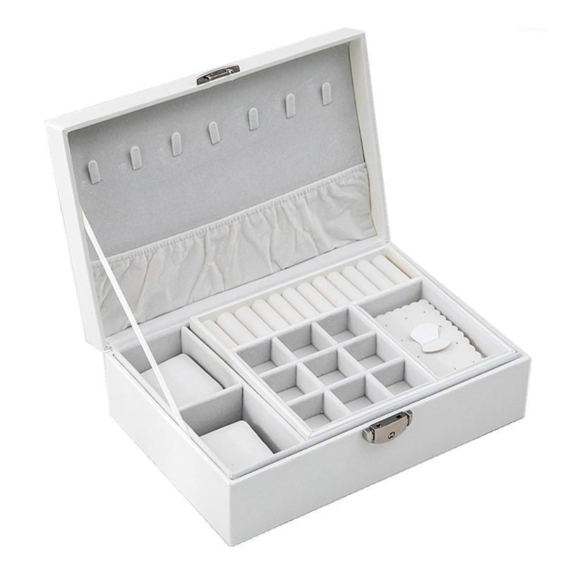 

Manufacturer jewelry storage box creative leather portable multi-layer makeup storage box PU watch1