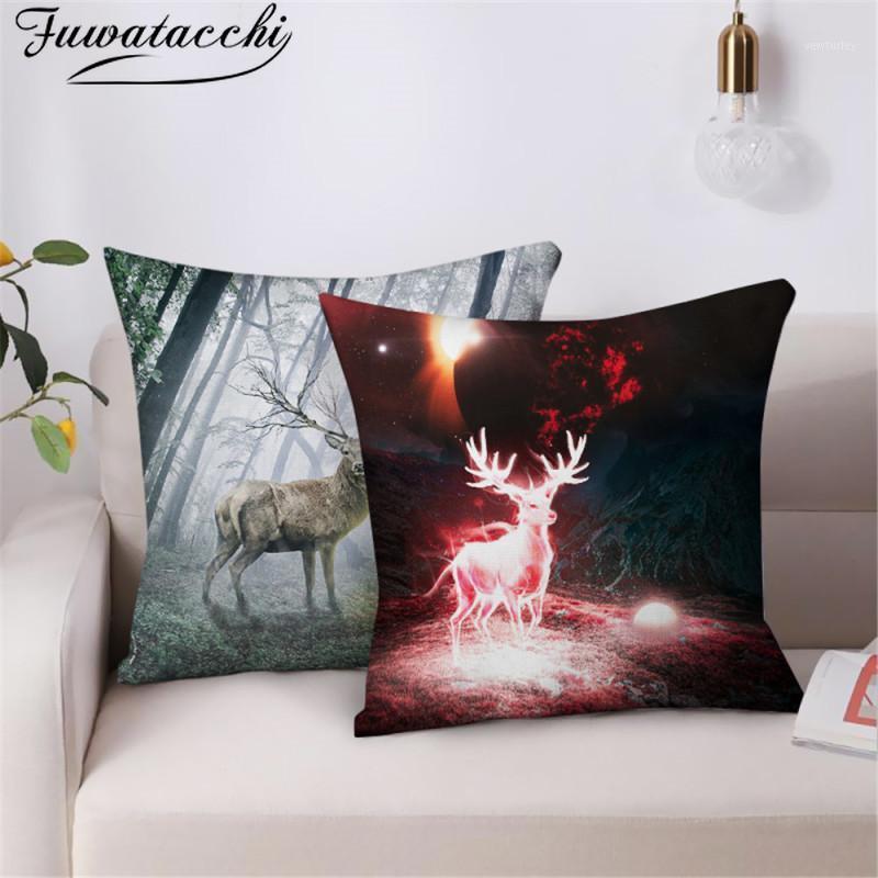 

Fuwatacchi Christmas Deer Photo Cushion Cover Elk Animals Printed Pillow Cover for Home Sofa Decor Pillowcases Fundas De Cojines1, Pcfs000213tps