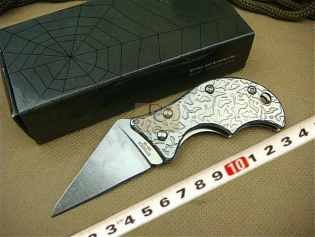 

Mini folding pocket knife 440C Satin blade stainless steel handle with clip Camping outdoor EDC tools