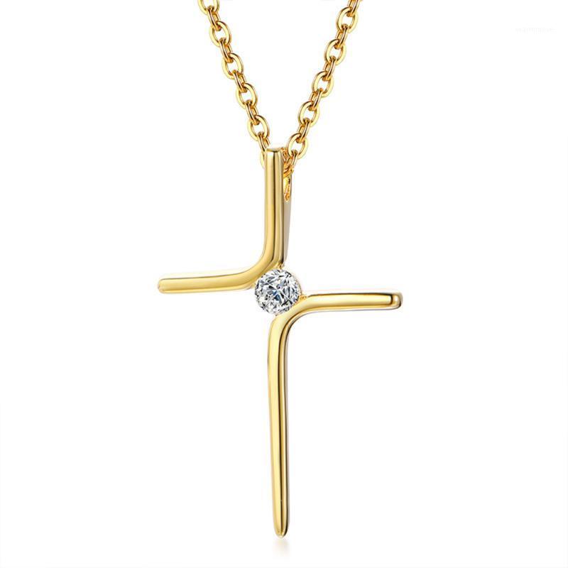 

Stainless Steel Religious Crystal Cross Pendant Necklace Jesus Christ Cross Necklaces Minimalist Jewelry Gift For Women1