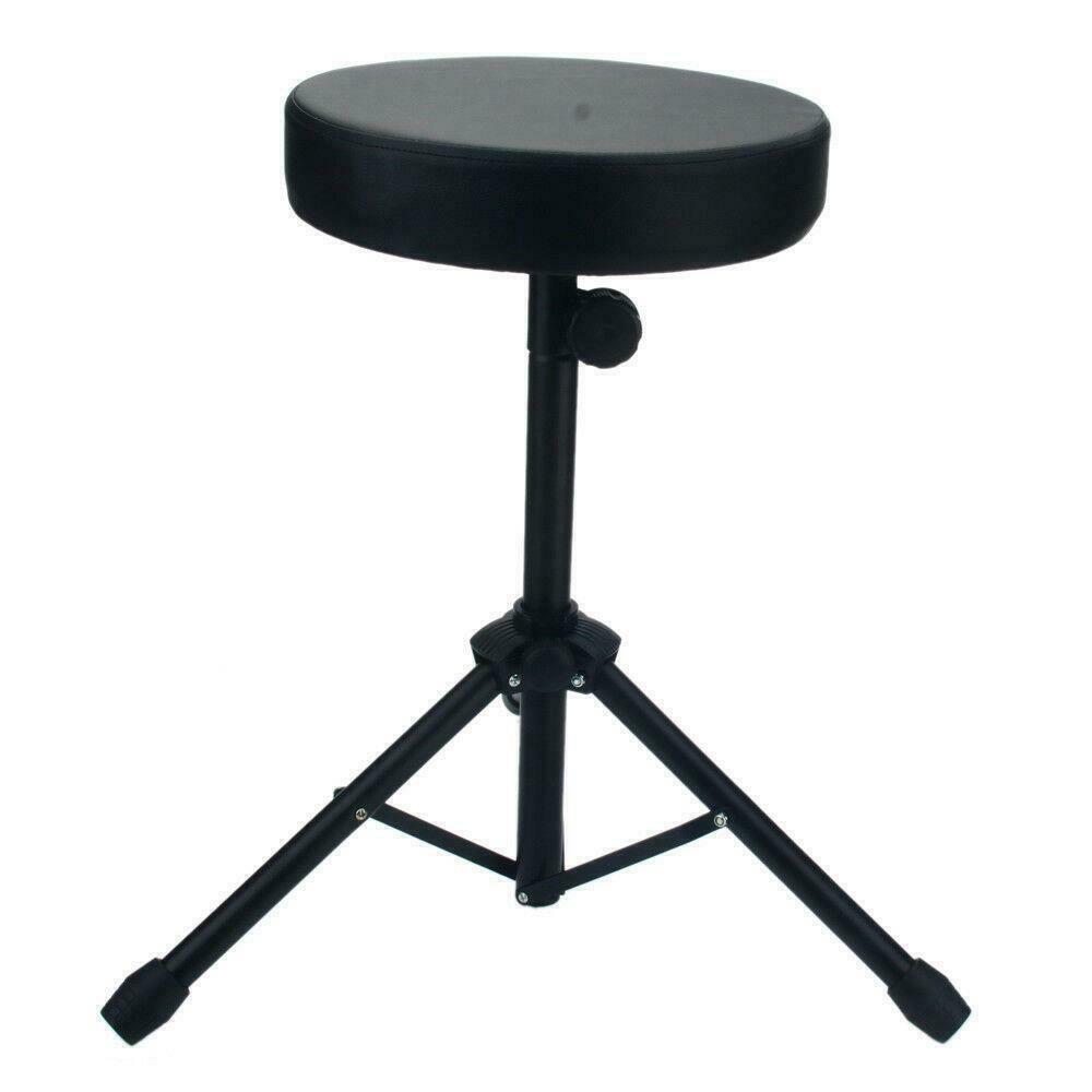 

Heavy Duty Drum Throne Seat Stool Chair Black Padded Round Percussion Stand