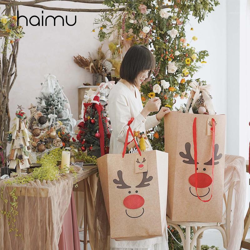 

6pcs Super Large Gift Carrying Paper Bag Christmas Tree Decoration Bag Party Favor Packaging Gifts Candy Desserts Bags1