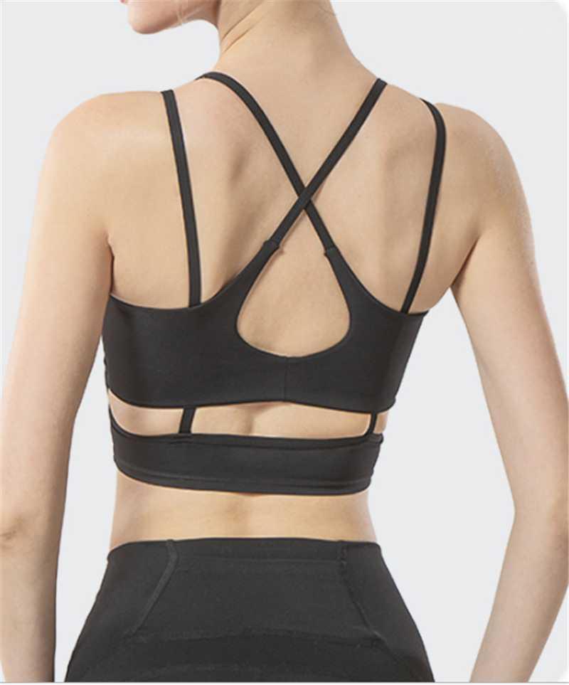

Beautiful Back Underwear Women Shockproof Running Gather Sports Vest Outdoor Fitness Sports Underwear Yoga Wear DS1521, Green bra