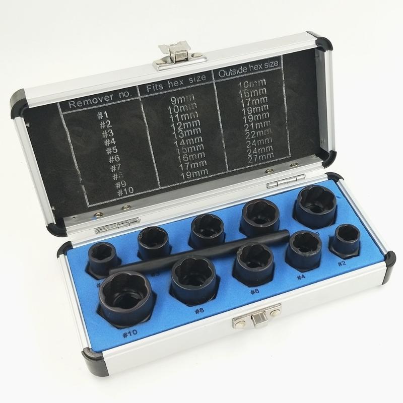 

Bolt Screw Extractor Set Removal Socket Tool Kit Nut Damaged Bolt Nut Screw Remover Threading Kit With Box