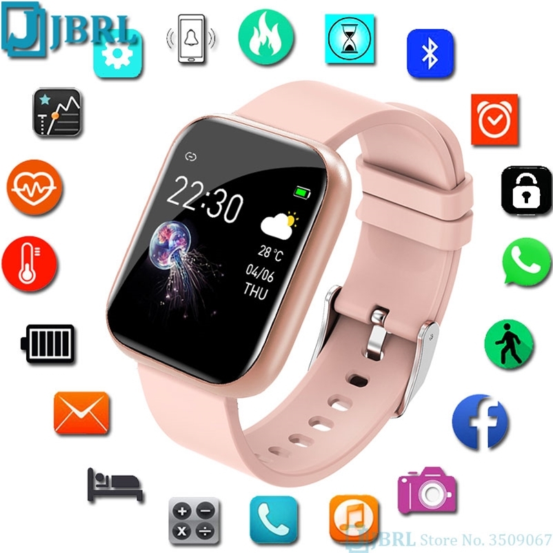 

Full Touch Digital Sport Watches Electronic LED Male Ladies Wrist Watch For Women Men Clock Female Wristwatch 201217, White