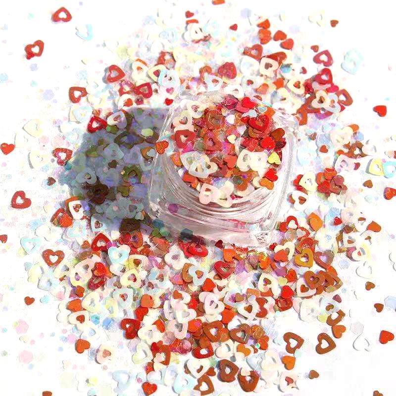 

500g/17.63oz#YJY Sequins Glitter Nail Fashion LOVE Paillette Powder For Valentina's Day 3D Ultrathin Sequins Nail Glitter Flakes