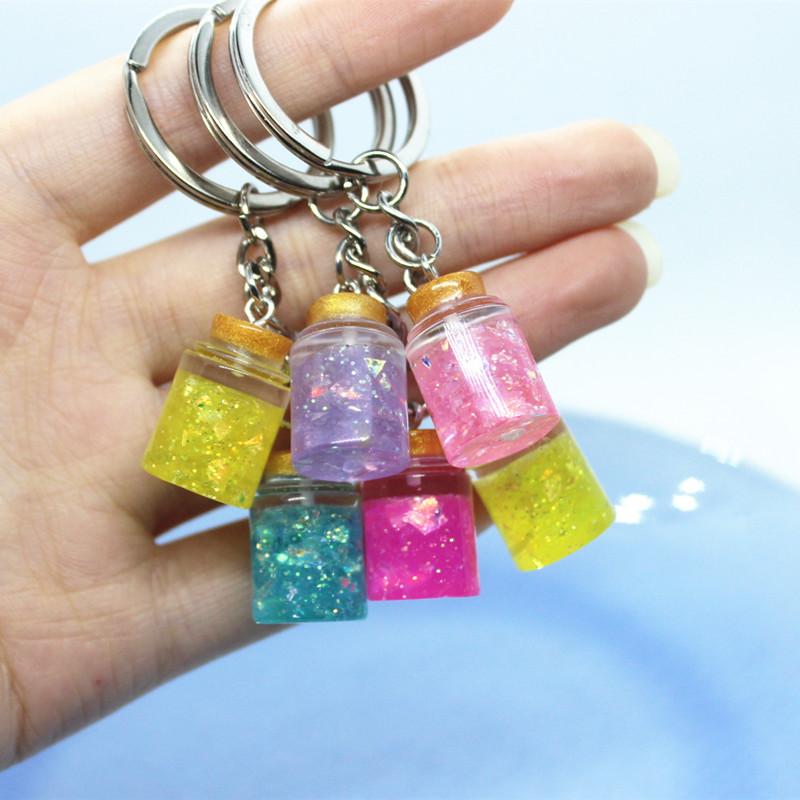 

Colorful Simulation Transparent Honey Canned Bottle Resin Keychains Creative Jewelry Gifts Bag Car Phone Pendant Accessories