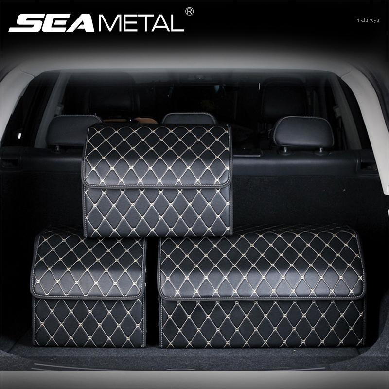 

Car Trunk Storage Box Multipurpose Trunk Organizer Bag Pocket Waterproof Leather with Lid Storage Organizer Detachable Portable1