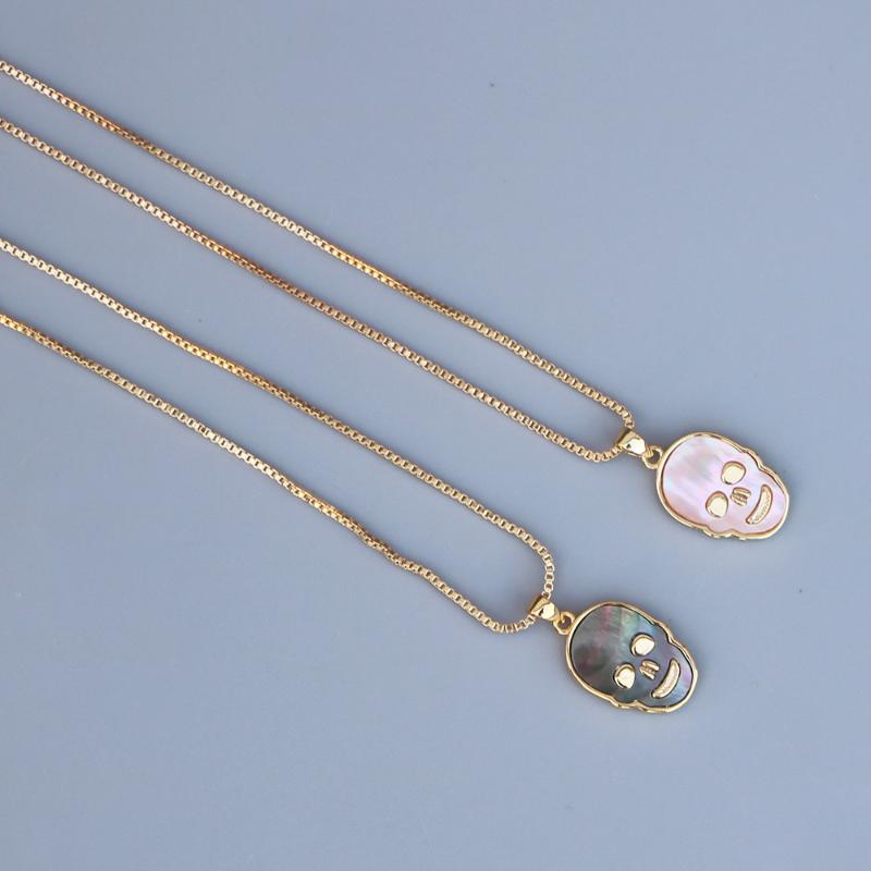 

Fashion Small Shell Skull Pendant Necklace For Women Girls 1.8CM*1.2CM Tiny Charm Choker Necklace