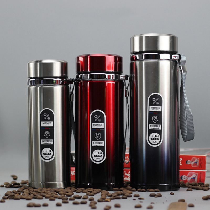 

1000ML High Capacity Business Thermos Mug Stainless Steel Tumbler Insulated Water Bottle Vacuum Flask For Office Tea Mugs 201126