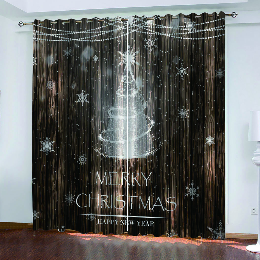 

Beautiful Photo Fashion Customized 3D Curtains brown woods christmas curtains soundproof windproof curtains