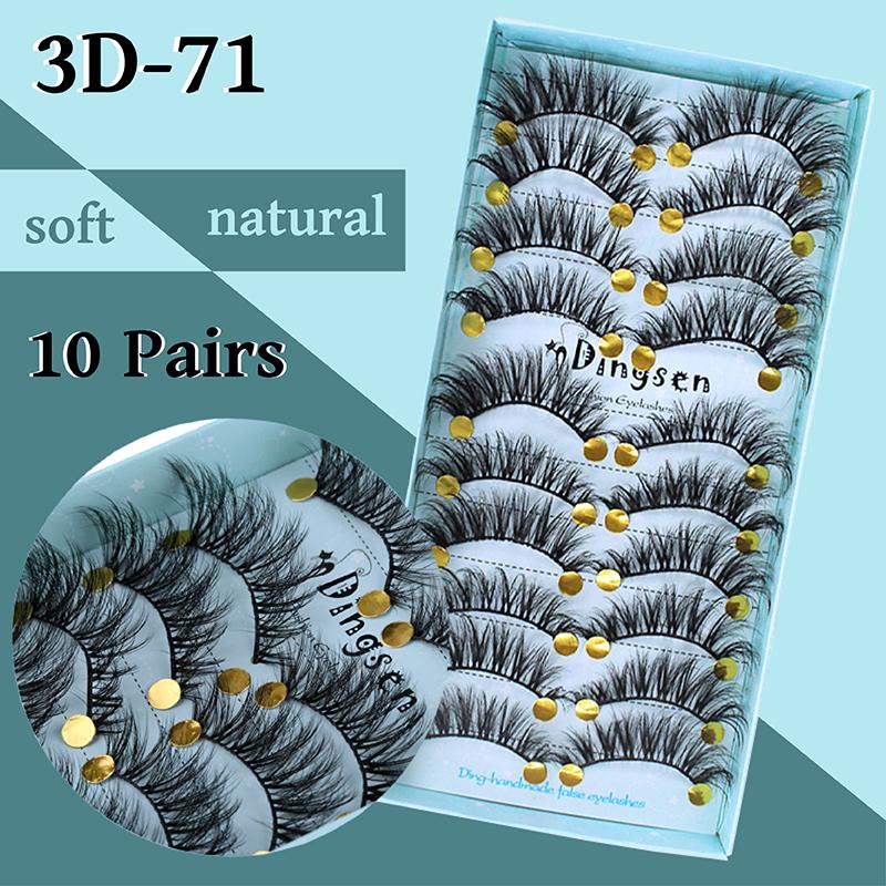 

10 Pairs Handmade 3D Soft Mink Hair False Eyelashes Natural Eyelash Crisscross Wispy Fluffy Lashes Extension Eye Makeup Tool