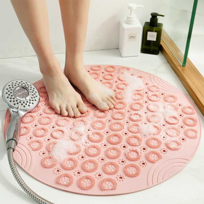

Silicone Bathroom Mats Lazy People Bath Artifact Back Massage Cushion Sole Non-slip Massage Pad Foot Wash Bathroom Mat