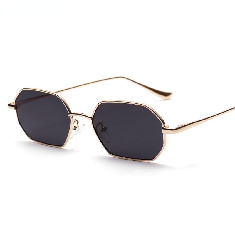 

Sunglasses Small Rectangle Men 2022 Metal Frame Polygon Women Red Lens Sun Glasses Gold Unisex Uv400, White;black