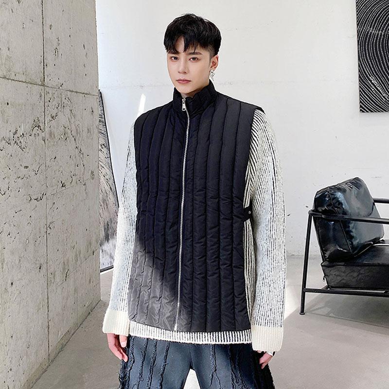 

Male Women Japan Korea Streetwear Fashion Show Casual Waistcoat Jacket Men Winter Cotton Padded Thicken Vest Coat, 3808 black
