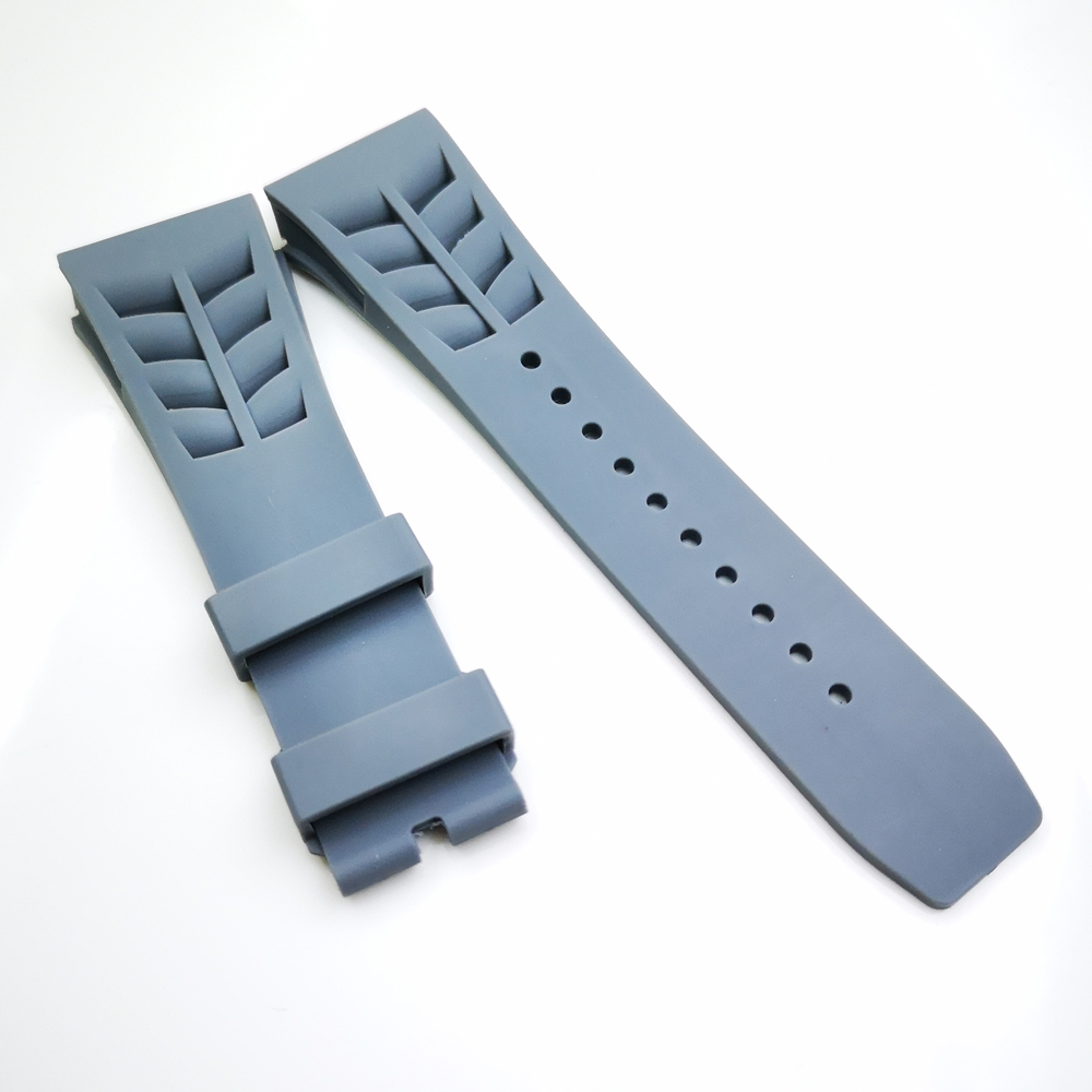 

25mm / 20mm Grey Watch Band Clasp Rubber Strap For RM011 RM 50-03 RM50-01