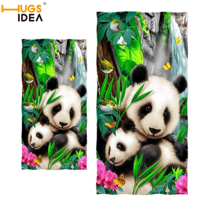 

HUGSIDEA Panda Beach Towel Soft Bath Towels Fashion Chinese Animal Design Towel Dry Face Hair Bathroom Accessories, Custom