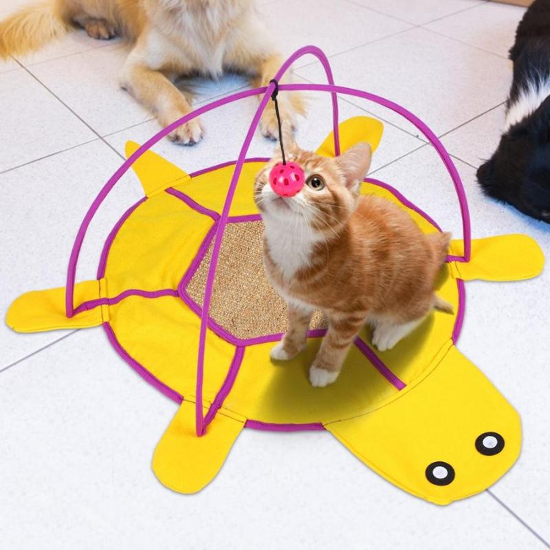 

Lovely Pet Puppy Cat Dog Play Tent Activity Mat Bed Cat Exercise House with Ball Bell Catnip Toys For Pet Cats