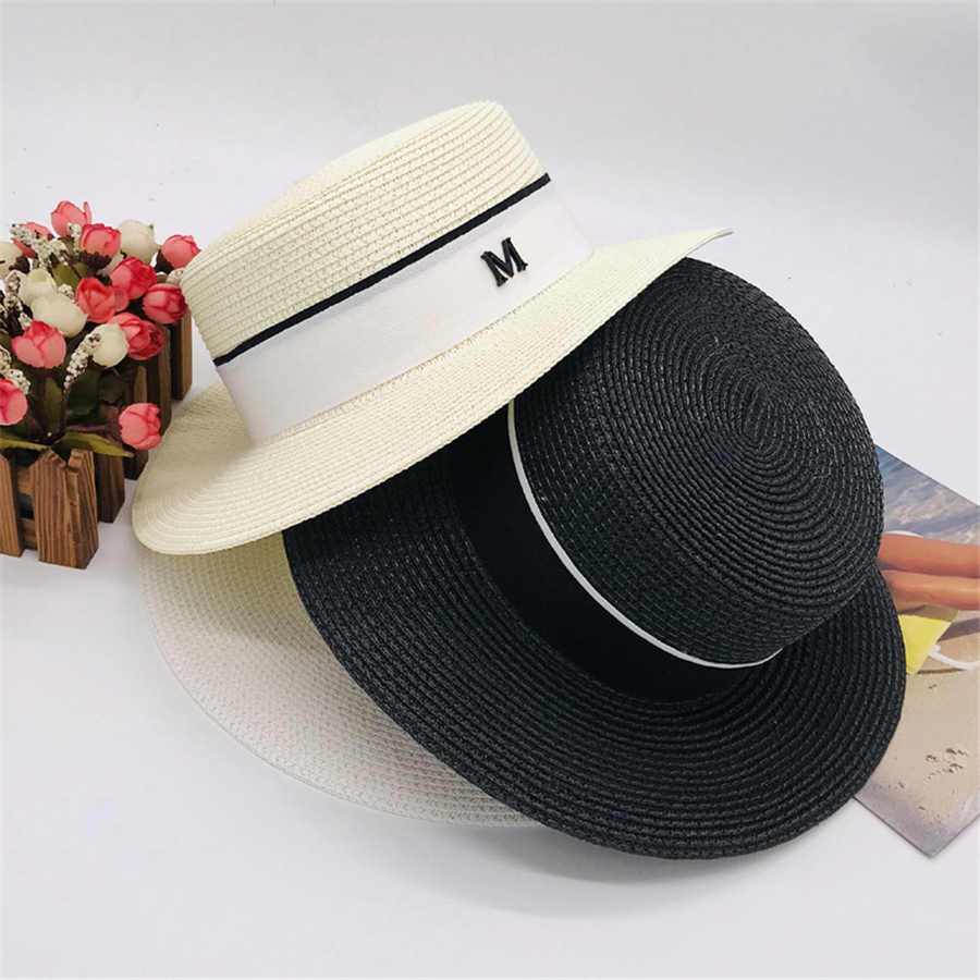 

M Letter Beach Cap Summer Fashion Designer Street Hats Beanies for Woman Adjustable Caps Womens Hat Beach Brim Hat, Blue;gray