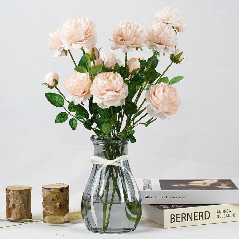 

Fleurs Artificielles En Soie Haute Qualite Artificial Flower Nordic Artificial Peony Silk Flower Wedding Living Room Home Decor1, Blue