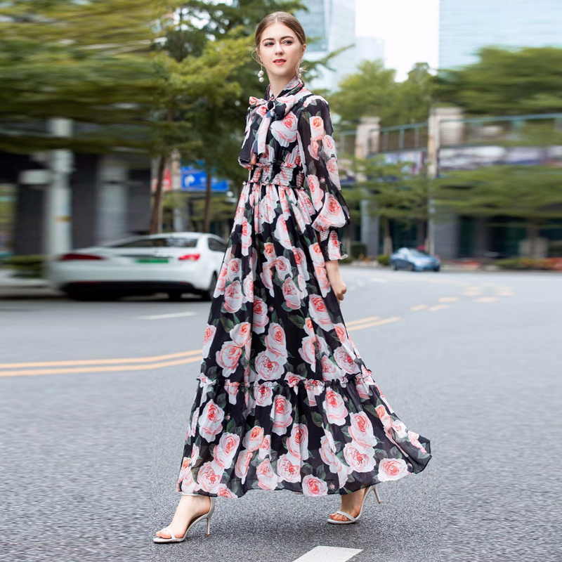 

Xf Extra Longer Base Plate in White Rose Flower Print Dress Toro From the Long Neck Chiffon Summer Ojtg, Multiple