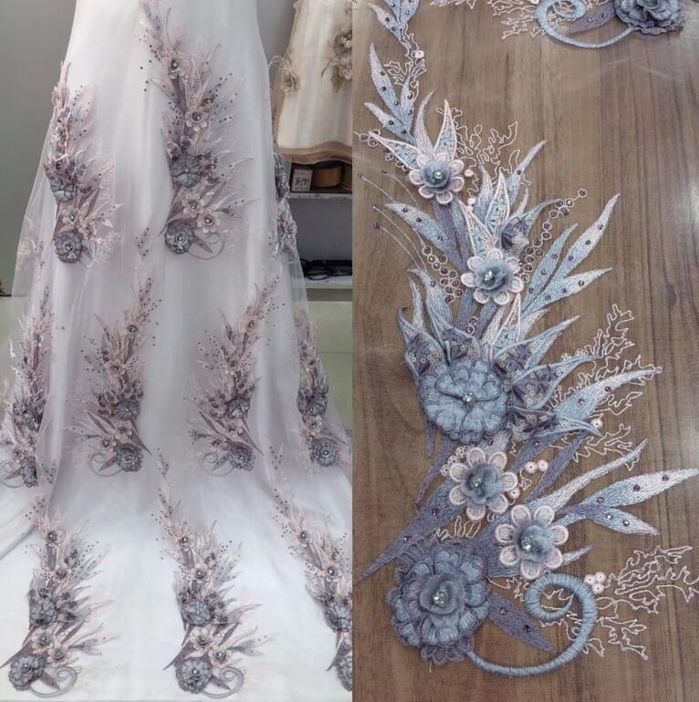 

Sophia-58.9808 Hot selling african sequins lace fabric tessel fringel embroidered tulle mesh lace fabric