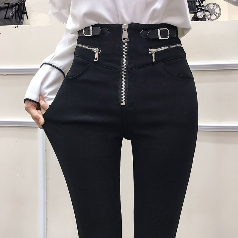 

2021 New Goth Women's High Streetwear Ladies Style Thin Pants EQ69, Black