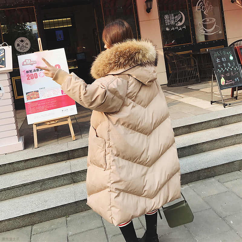 

winter 2020 Heavy dart lead student thickening overknee loose jacket long cotton-quilted cotton clothes woman tide XPEU, Khaki.