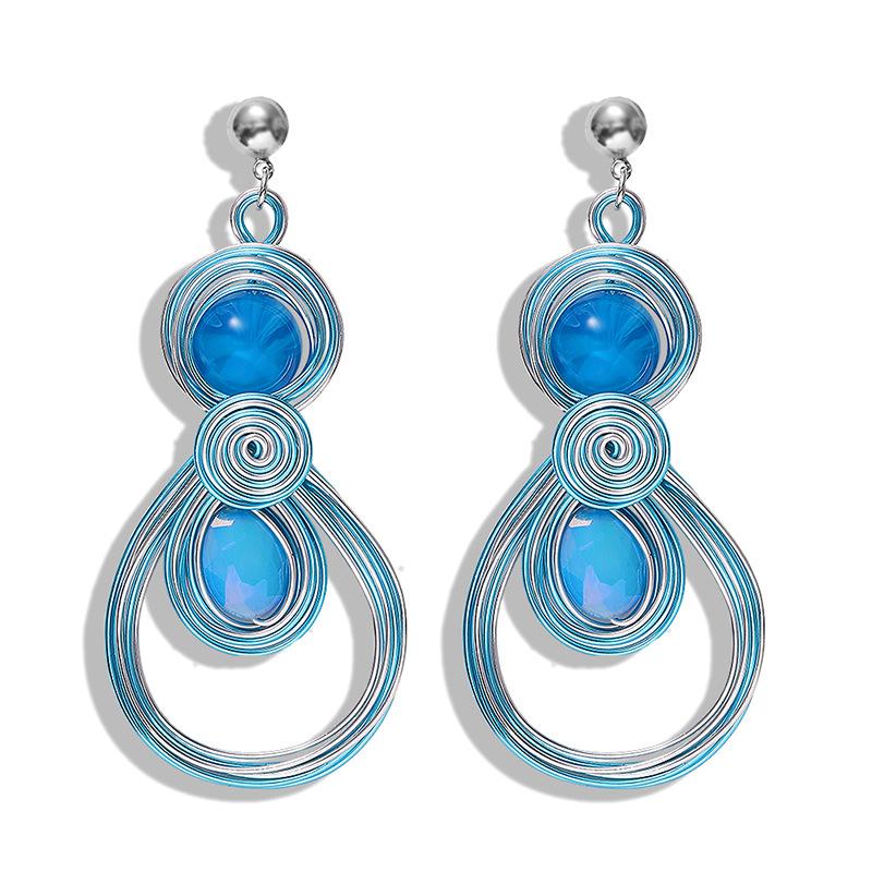 

LZHLQ 2020 Fashion Nature Stone Drop Earrings For Women Handmade Simulated Pearl Heart Statement Earring Jewelry, Silver