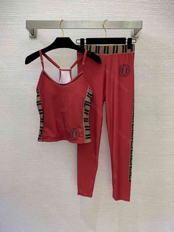 

Designer women Apparel outfit lu sexy Yoga two piece pants suit sexy camisole slim leggings pant fashion womens Tracksuits clothes wholesale, No price difference