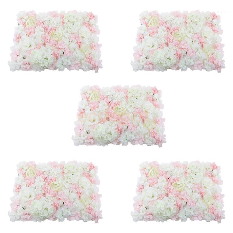 

MagiDeal 5 Pieces Artificial Flower Wall Panel Wedding Venue Flower Decor For Party Decoration DIY Scrapbooking Fake Flower-Pink1, As pic