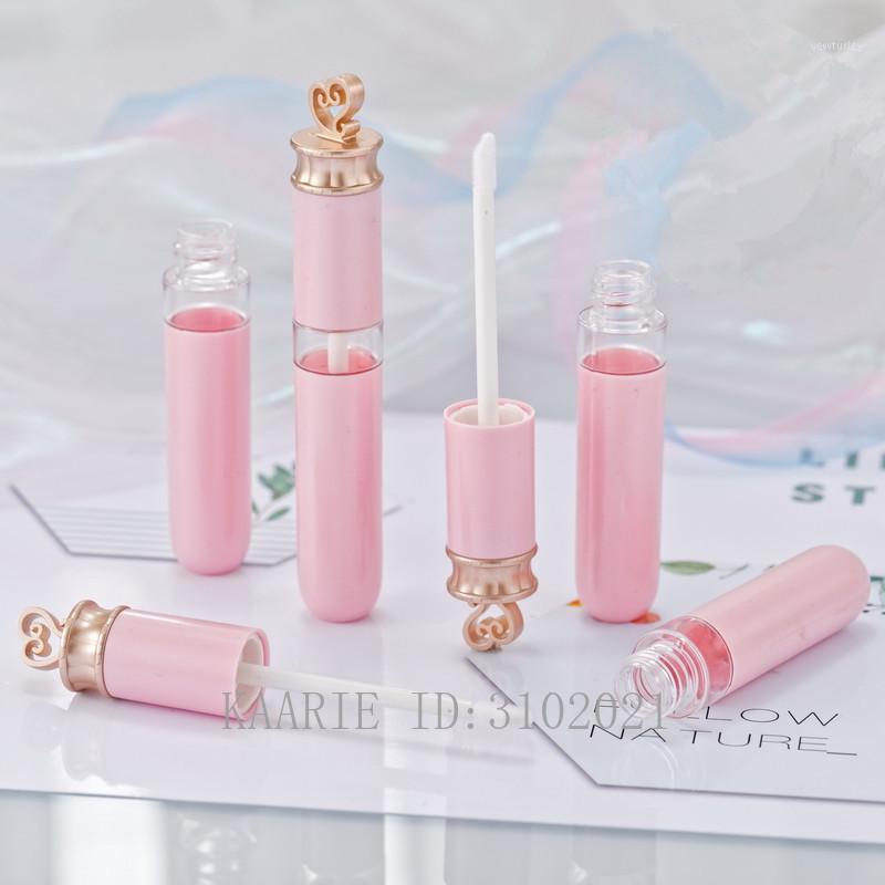 

High Quality 10/30/50/80pcs 7ml Pink Lip Gloss containers Tube Empty Lip Gloss Lipstick Tube With Love Shap Cosmetic Containers1