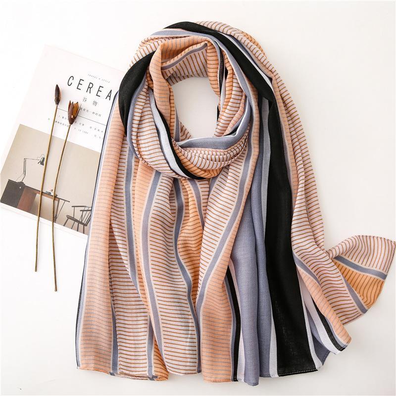 

Bright Stripe Scarf Women Fashion Shawl Elegant Hijab Neck Scarf NEW [6696]1