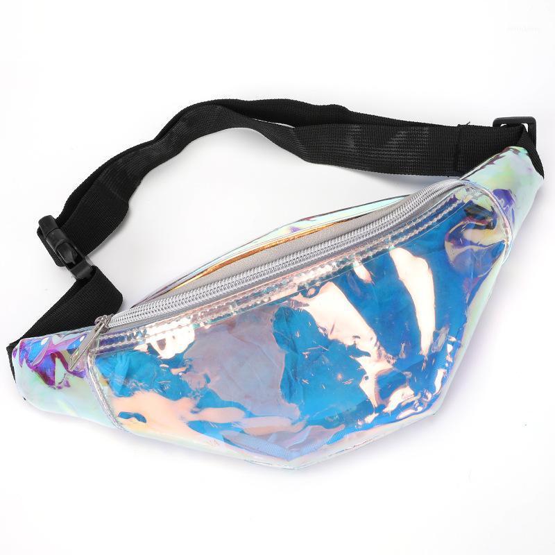 

Holographic Women Fanny Pack discolor Belt Bag Shiny Neon Laser Hologram Waist Bags Travel Shoulder Bag Party Rave Hip Bum1, Sky blue