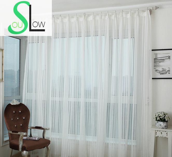 

Slow Soul White Beige Modern Minimalist Striped Linen Curtain French Window Yarn Dyed Curtains For Living Room Tulle Cortinas, Tulle2