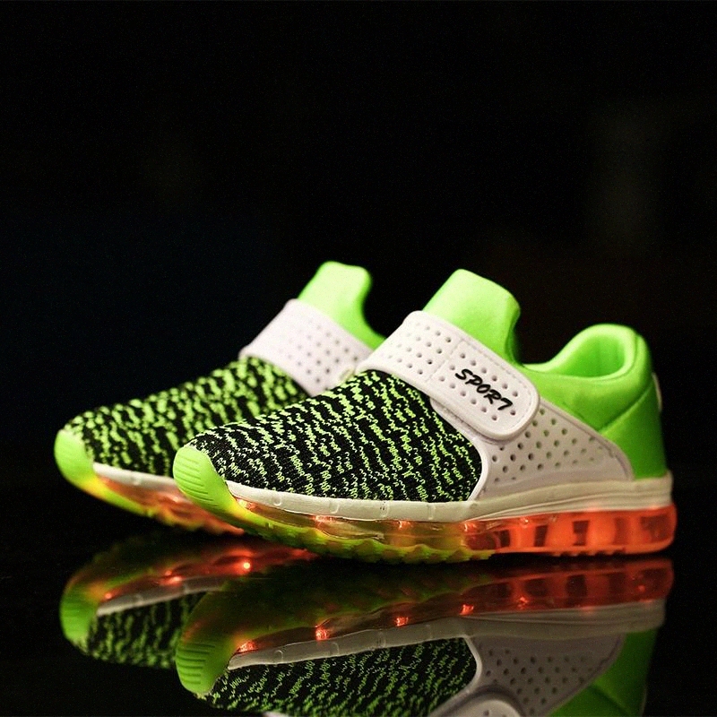 

2018 New Fashion LED USB luminous for kids children casual shoes glowing usb charging boys & girls sneaker air cushion light up #2L14