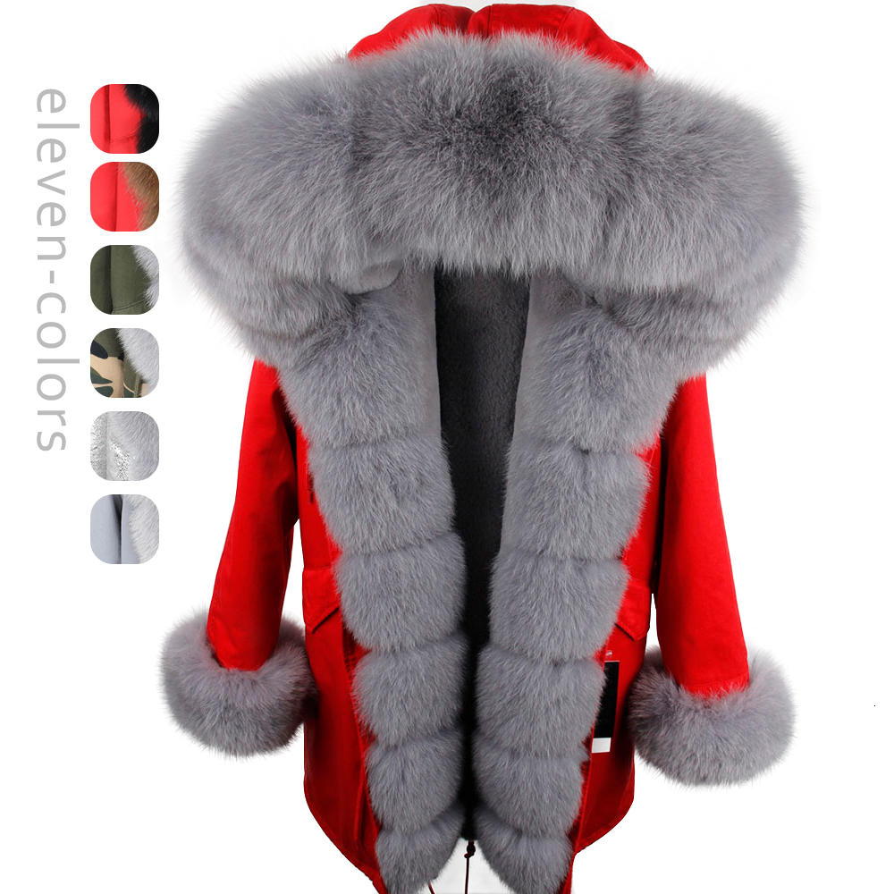 

2021 New Women' Winter Jacket Outwear Natural Thick Parkas Real Fox Fur Coat X6MD, 09
